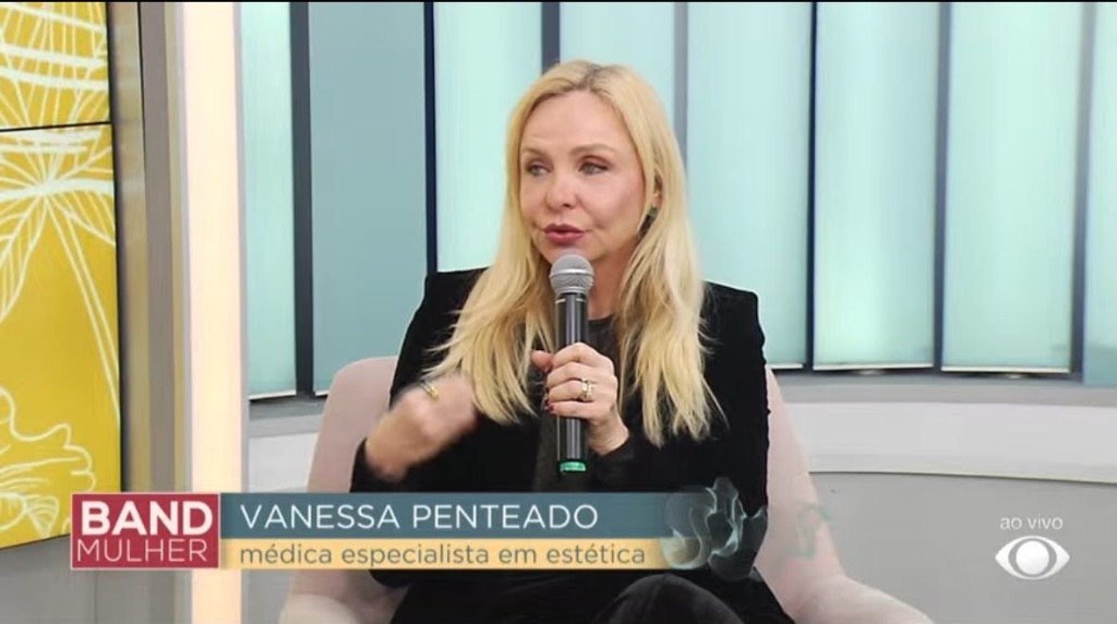 Dra. Vanessa Penteado na Band Mulher TV: especialista em estética